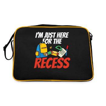 Ich Bin Nur Für Die Pause Hier Schulstart Schule - Retro Tasche - Schwarz/Gold - Hinten