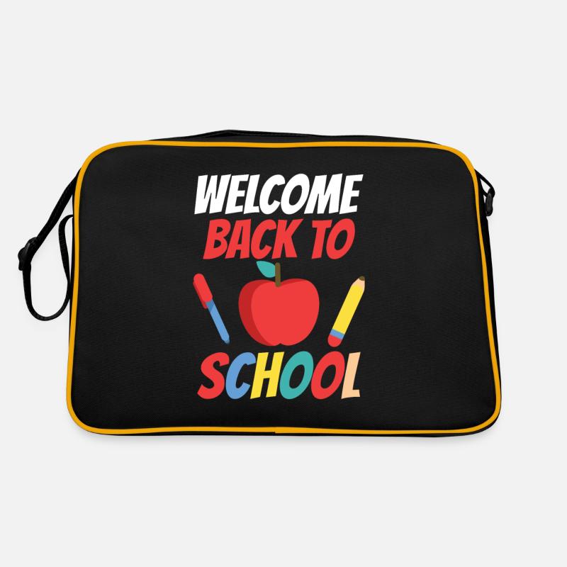 Willkommen Zurück In Der Schule Lehrer Schulstart Retro Tasche