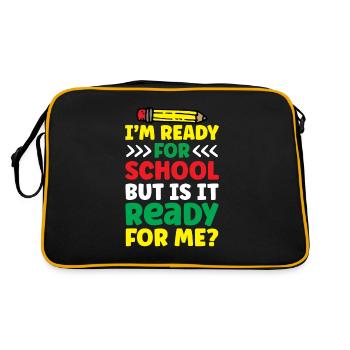 Am ready for school she is ready for me - Retro Bag - black/gold - Back