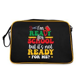 Je suis prête pour l’école, elle est prête pour moi - Sac Retro - noir/or - Dos