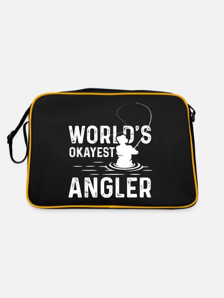 World's Okayest Angler - Retro Bag - black/gold - Back
