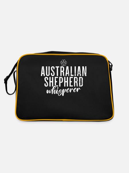 Australian Shepherd Geschenke - Retro Tasche - Schwarz/Gold