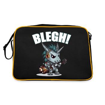 Blegh Heavy Metal Metalcore Einhorn - Retro Tasche - Schwarz/Gold - Hinten