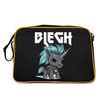 Blegh Heavy Metal Metalcore Einhorn - Retro Tasche - Schwarz/Gold - Hinten