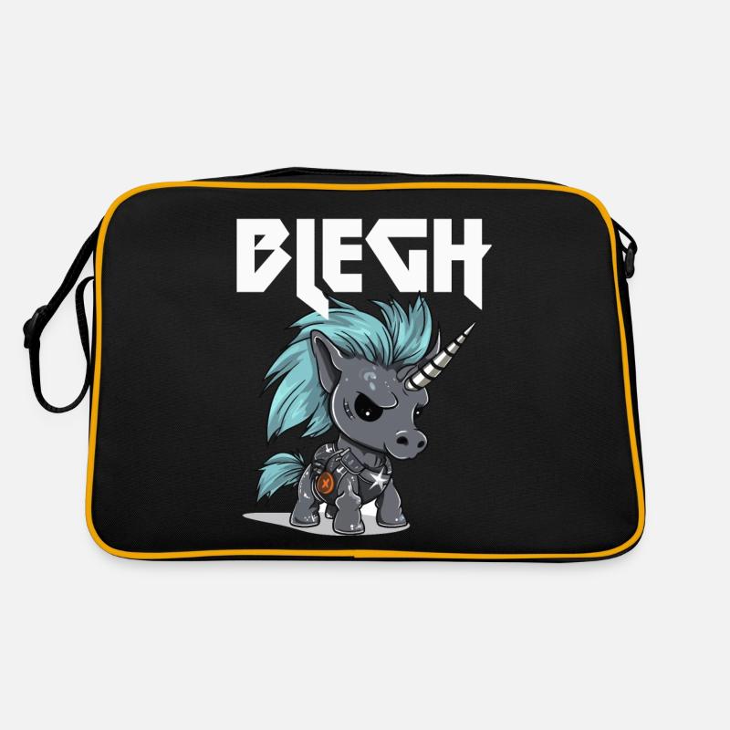 Blegh Heavy Metal Metalcore Einhorn Retro Tasche