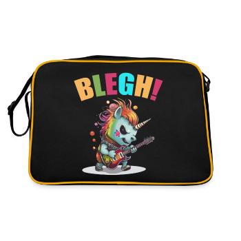 Blegh Heavy Metal Metalcore Einhorn - Retro Tasche - Schwarz/Gold - Hinten