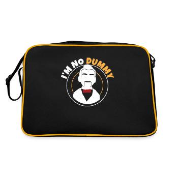 Lustige Bauchredner-Puppe Ich bin kein Dummy für - Retro Tasche - Schwarz/Gold - Hinten