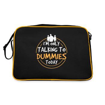 Lustige Bauchredner-Puppe Ich spreche heute nur - Retro Tasche - Schwarz/Gold - Hinten