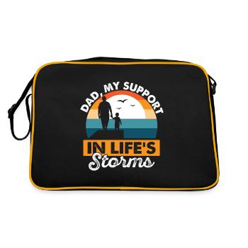 Fête des pères Papa Ma vie Soutien Dpapa Papa - Sac Retro - noir/or - Dos