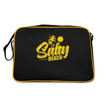 Salty Beach Palm Tree Vacances - Sac Retro - noir/or - Dos