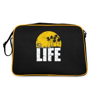 Plage Vie Arbre Palmier Vacances Nature - Sac Retro - noir/or - Dos