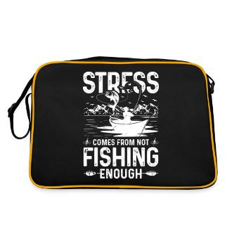 Stress arises when you don't fish enough - Retro Bag - black/gold - Back