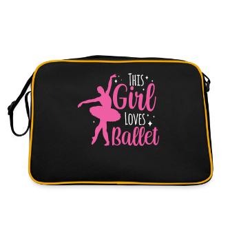 This girl loves the ballet ballerina hobby - Retro Bag - black/gold - Back