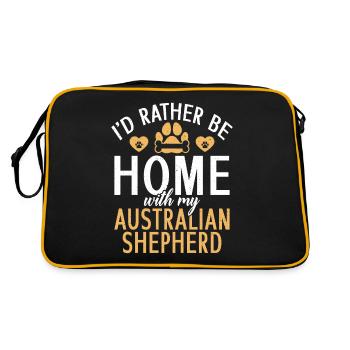 Cadeaux pour berger australien - Sac Retro - noir/or - Dos