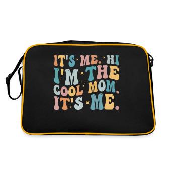 Ich bin's Hallo Ich bin die coole Mama Ich bin es - Retro Tasche - Schwarz/Gold - Hinten
