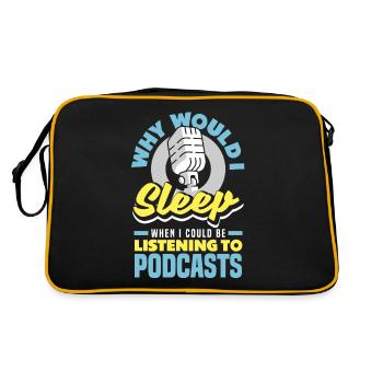 Why would I sleep when I could be listening to - Retro Bag - black/gold - Back