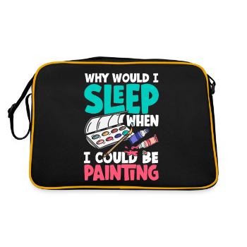 Pourquoi dormirais-je alors que je pourrais peindre - Sac Retro - noir/or - Dos