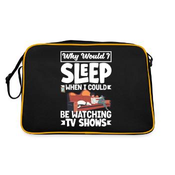Pourquoi devrais-je dormir alors que je pourrais regarder la télévision - Sac Retro - noir/or - Dos