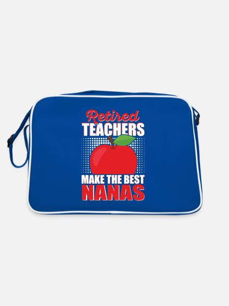 Lehrer Im Ruhestand Nana Ruhestand Leben Männer - Retro Tasche - Blau/Weiß - Hinten
