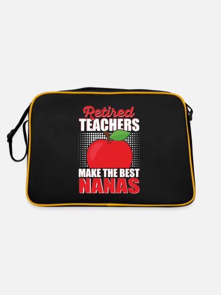 Retired Teacher Nana Retirement Life Men - Retro Bag - black/gold - Back