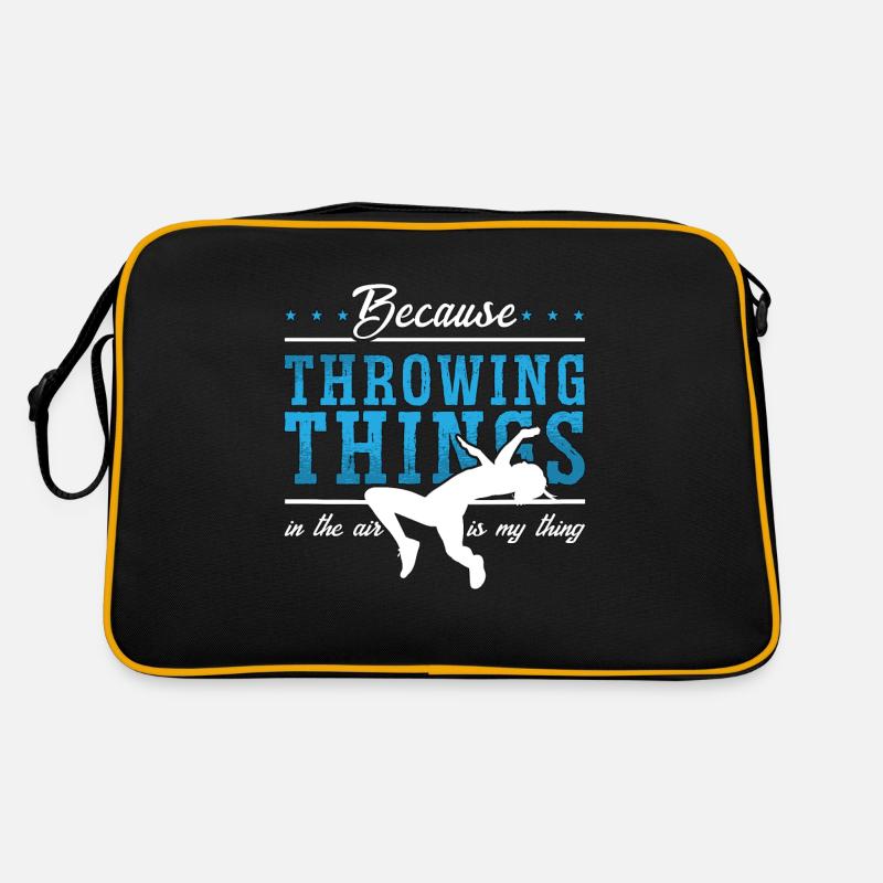 Track And Field Because Throwing Things Sprinting - Retro Tasche - Schwarz/Gold