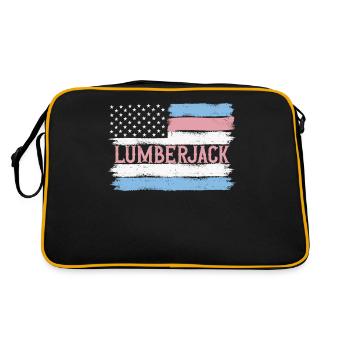 US Pride Lumberer Logger Gift Idea - Retro Bag - black/gold - Back