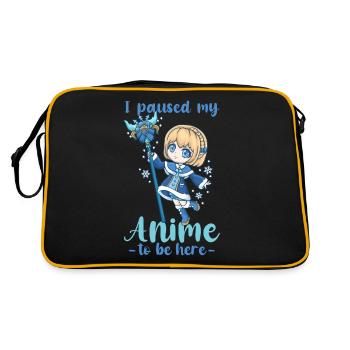 I Paused My Anime To Be Here I Chibi Kawaii Otaku - Retro Bag - black/gold - Back