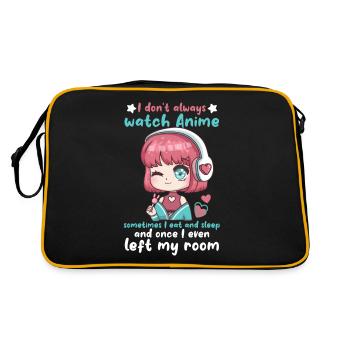 Je ne regarde pas toujours l’anime I cute Chibi Kawaii - Sac Retro - noir/or - Dos