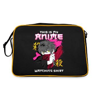 This Is My Anime Watching Shirt I Kawaii Otaku - Retro Bag - black/gold - Back