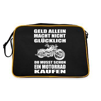 Motorrad - Retro Tasche - Schwarz/Gold - Hinten