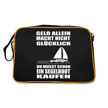 Segelboot - Retro Tasche - Schwarz/Gold - Hinten