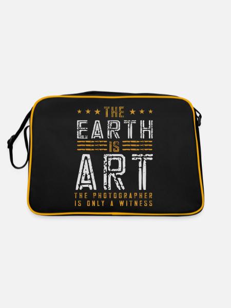 Fotografen Spruch Hobby Fotograf - Retro Tasche - Schwarz/Gold - Hinten