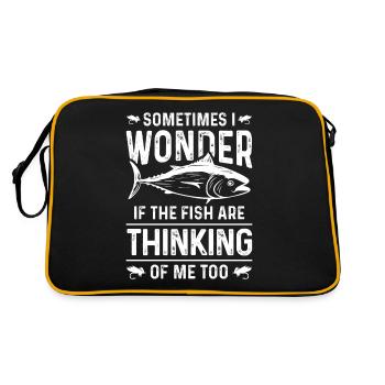 Sometimes I wonder if the fish are also attached to mic - Retro Bag - black/gold - Back