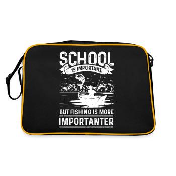 School is important, but fishing is even more important - Retro Bag - black/gold - Back