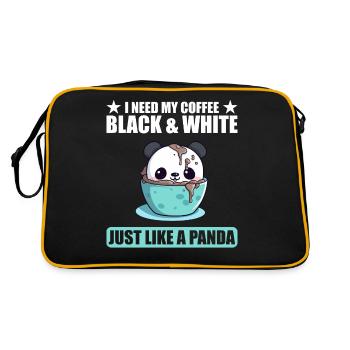 J’ai besoin de mon café noir et blanc comme un panda - Sac Retro - noir/or - Dos