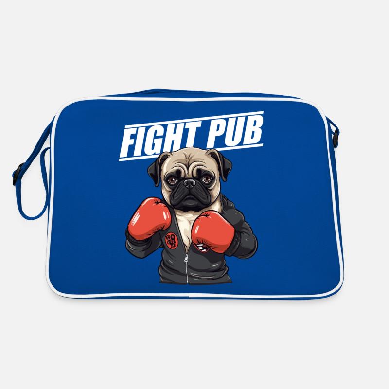 Fight Pub Pug with Boxing Gloves Retro Bag