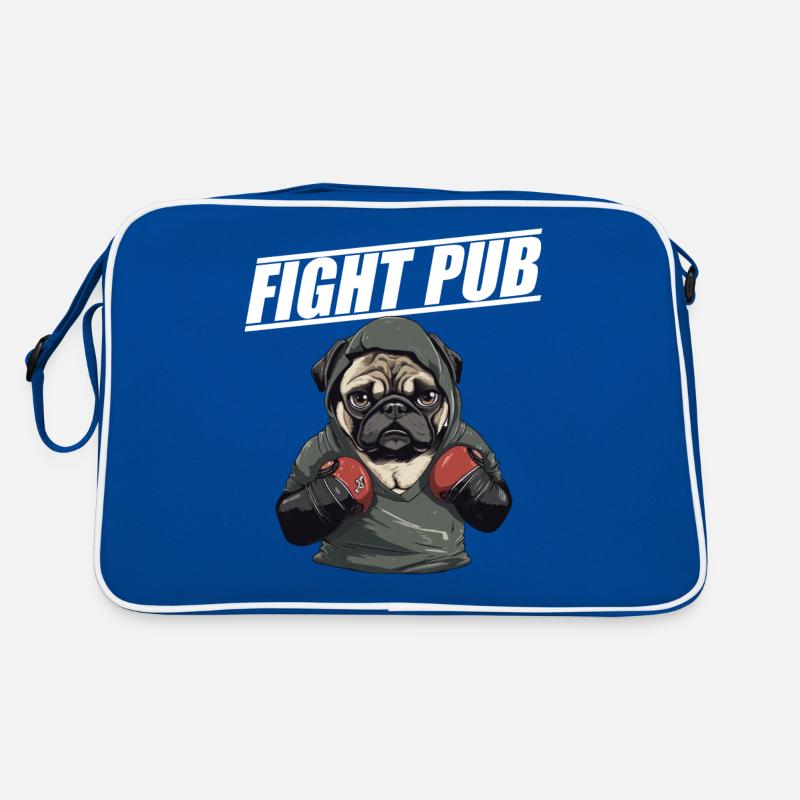 Fight Pub Pug with Boxing Gloves Retro Bag
