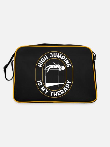 Le saut en hauteur est ma thérapie Athlétisme Courir Saut - Sac Retro - noir/or - Dos