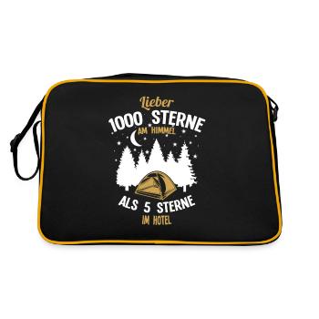 1000 Sterne Camping für Outdoor, Zelt Enthusiasten - Retro Tasche - Schwarz/Gold - Hinten