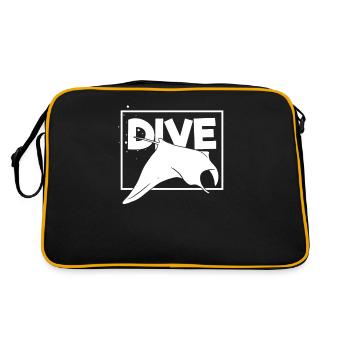 Dive with Manta Rays - Diving - Retro Bag - black/gold - Back