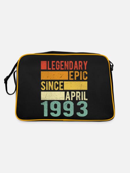 Birthday April 1993 Legendary epic - Retro Bag - black/gold - Back