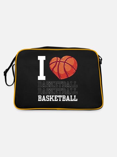 I love basketball team basketball players - Retro Bag - black/gold - Back
