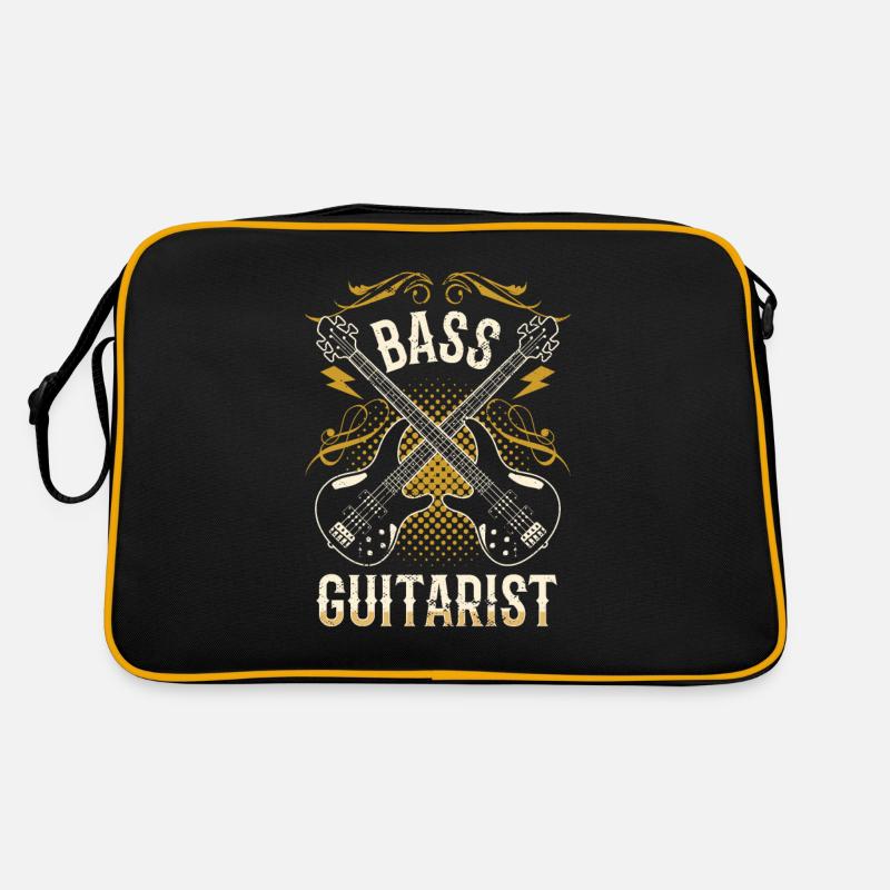 Guitariste Basse Bassiste Basse Musicien de guitare basse Sac Retro