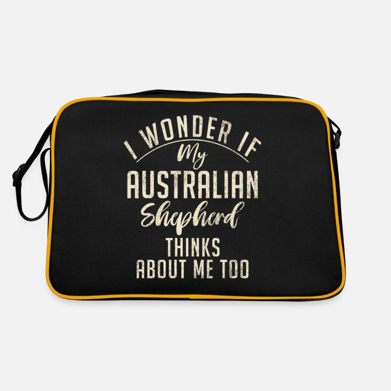 Australian Shepherd Geschenke - Retro Tasche - Schwarz/Gold
