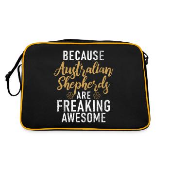 Cadeaux pour berger australien - Sac Retro - noir/or - Dos