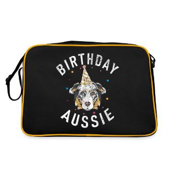 Cadeaux pour berger australien - Sac Retro - noir/or - Dos