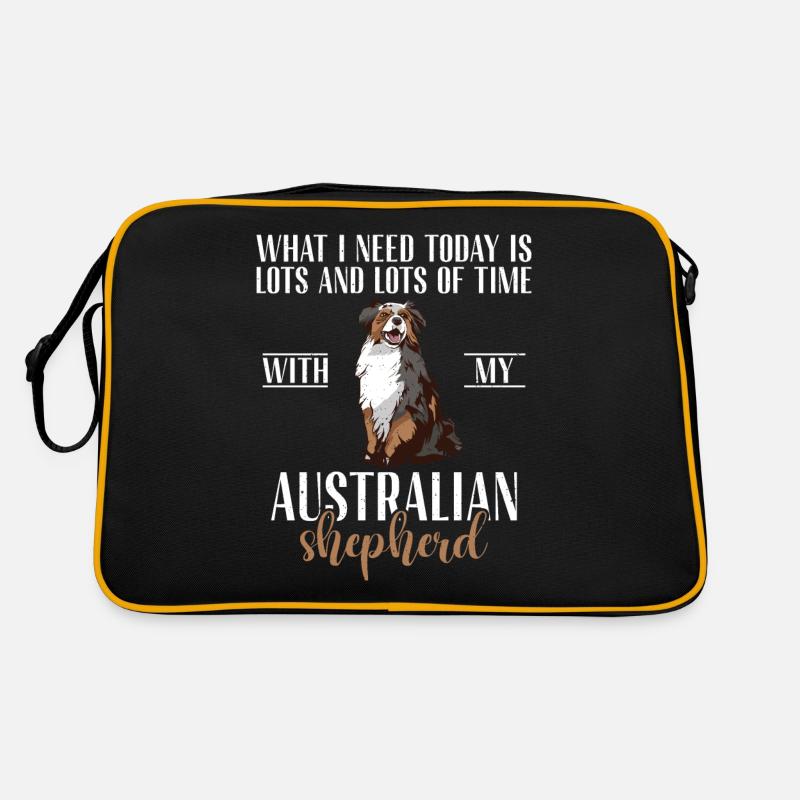 Cadeaux de berger australien - Sac Retro - noir/or