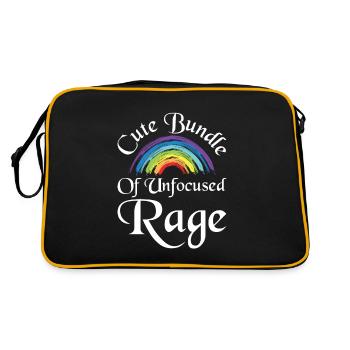 Niedliches Bündel Unkonzentrierter Wut - Retro Tasche - Schwarz/Gold - Hinten