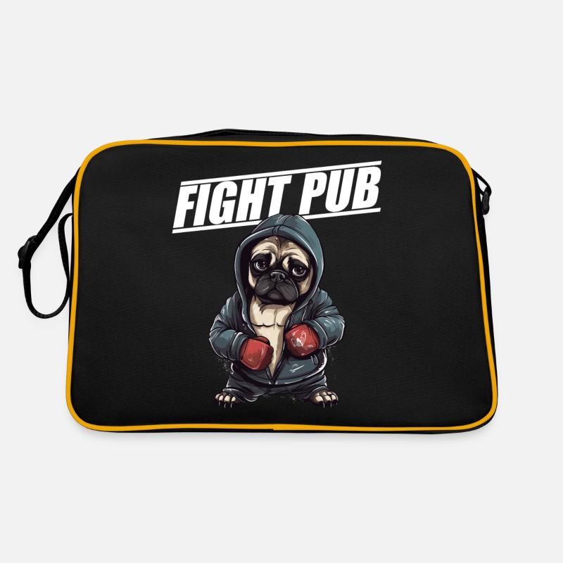 Combattez Pub Pug avec Boxing Gloves Boxer Sac Retro
