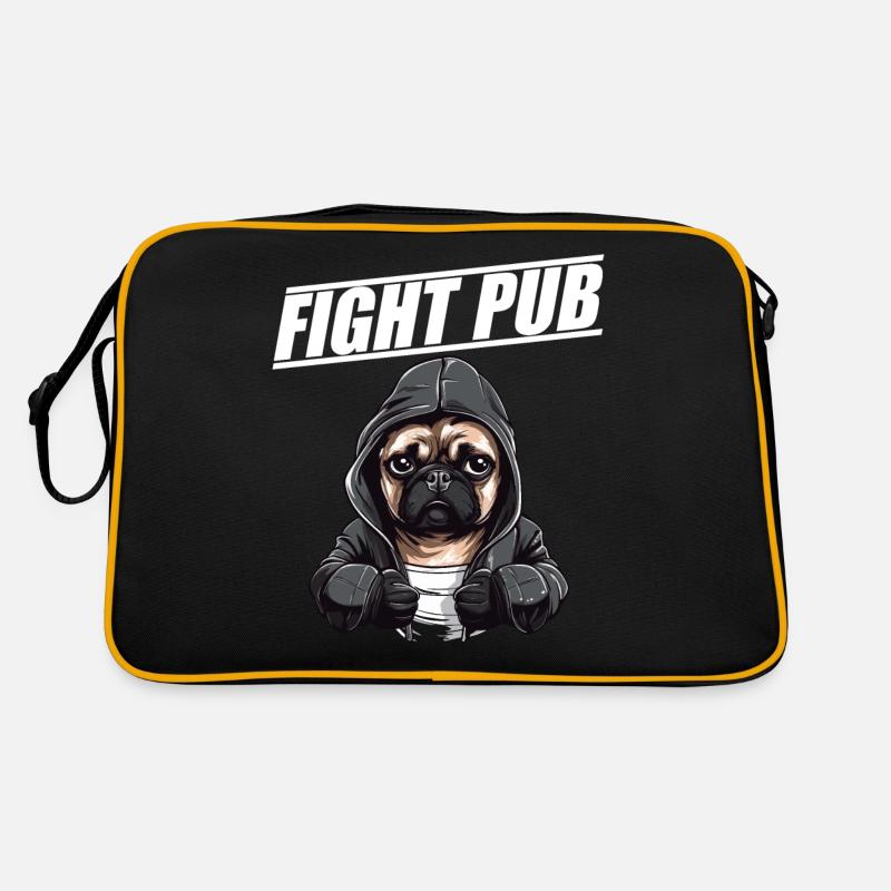 Combattez Pub Pug avec Boxing Gloves Boxer Sac Retro